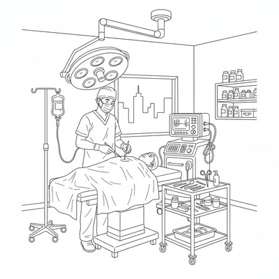 Doktor står i en operationssal