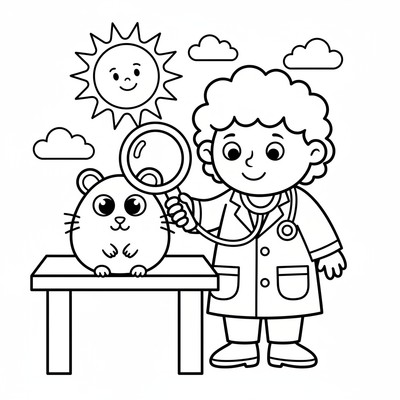 Veterinär undersöker en hamster