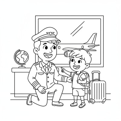 Pilot ler mot barn på flygplatsen