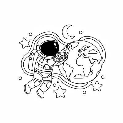 Astronaut fotograferar jorden från rymden
