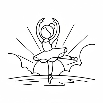 Ballerina gör piruett i kvällsljus