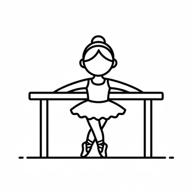 Ballerina står i position vid balettstång