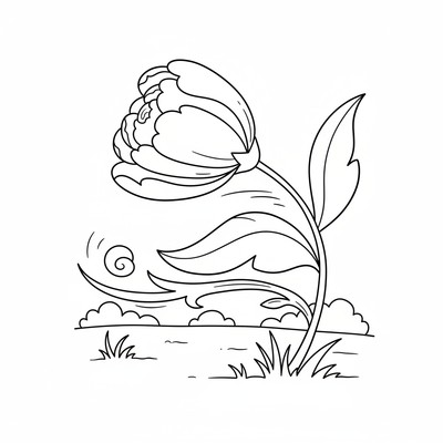 Blomma svajar i vinden