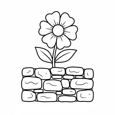 Blomma sticker fram ur en mur