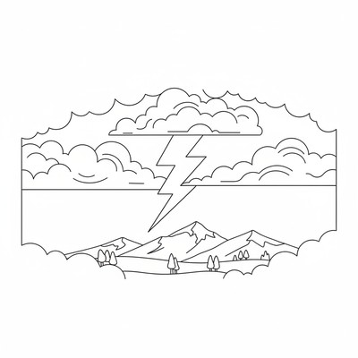 Blixt delar molnen i skyn