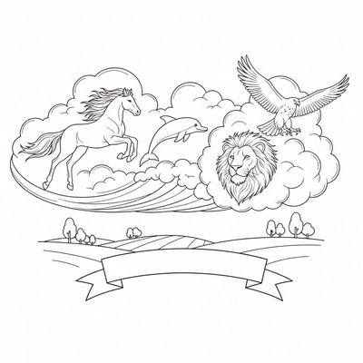 Moln formar djur i himlen