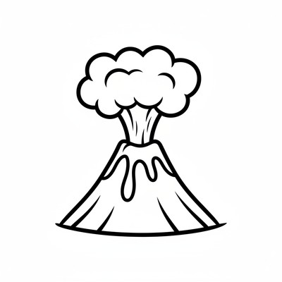 Vulkan står tyst med rök