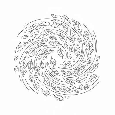 Löv virvlar i vinden