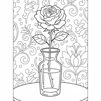 Ros står i en glasvas