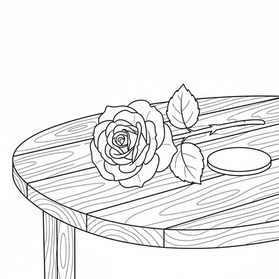 Ros ligger på ett bord