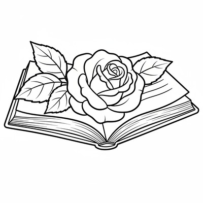 Ros ligger på en bok