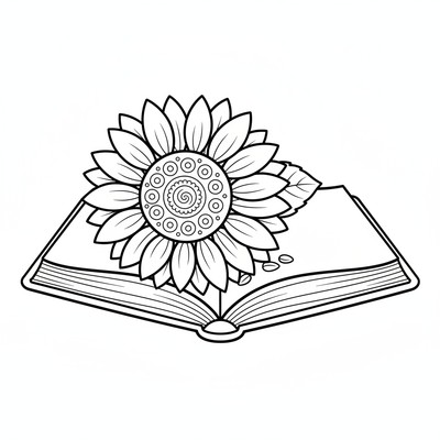 Solros ligger på en bok