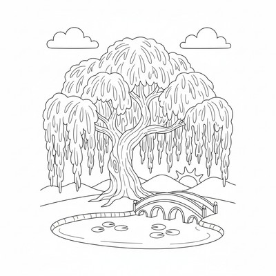 Träd med hängande gren