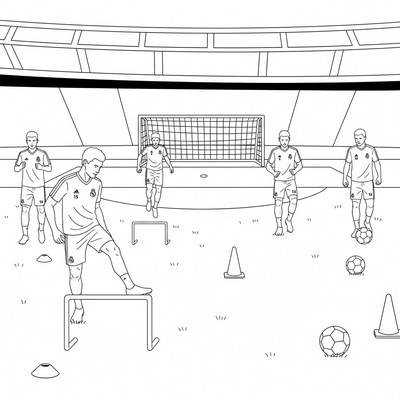 Real Madrid spelare värmer upp på planen