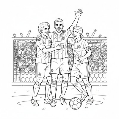 Real Madrid spelare kramar efter mål