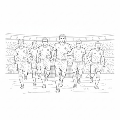 Real Madrid lag springer tillsammans mot kameran