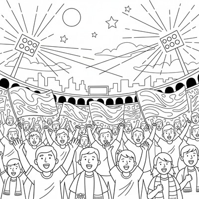 FC Barcelona supportrar sjunger i kvällsljus