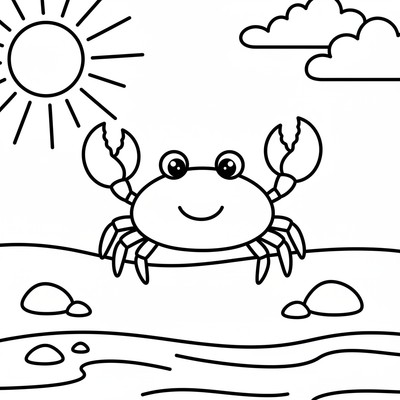 Krabba på en sandstrand