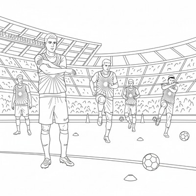 FC Barcelona spelare värmer upp i neonvästar