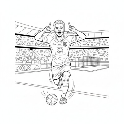 Atlético Madrid Antoine Griezmann gör målgest