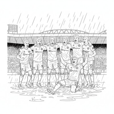 Manchester United lag firar i ösregn