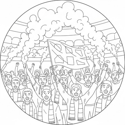 Manchester City supportrar firar med bengaler