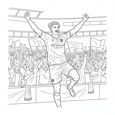 Manchester City Erling Haaland jublar framför fansen