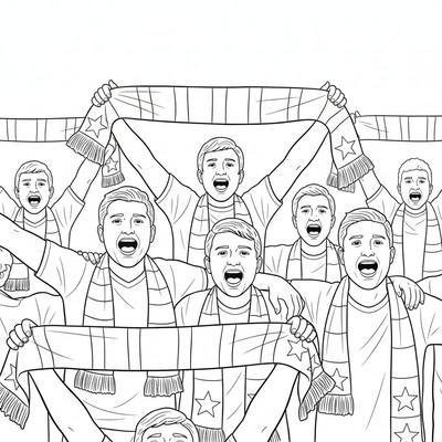 Chelsea supportrar sjunger i blåa scarfar