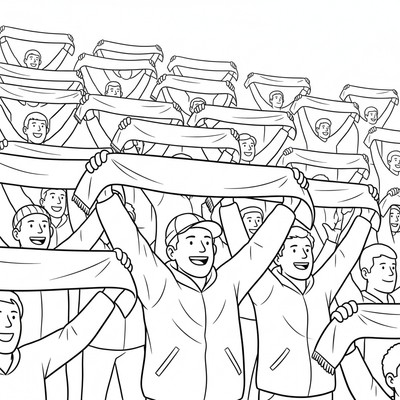 Tottenham supportrar håller upp vita scarfar