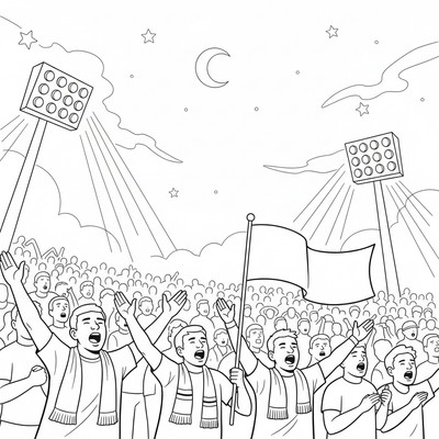 Tottenham supportrar sjunger i kvällsljus