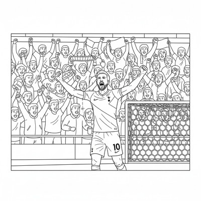 Tottenham Harry Kane firar mål framför fans