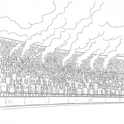 PSG supportrar fyller läktarna med bengaler