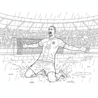 PSG Zlatan Ibrahimović firar mål i regn