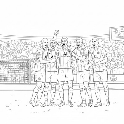 PSG spelare kramas efter segermål