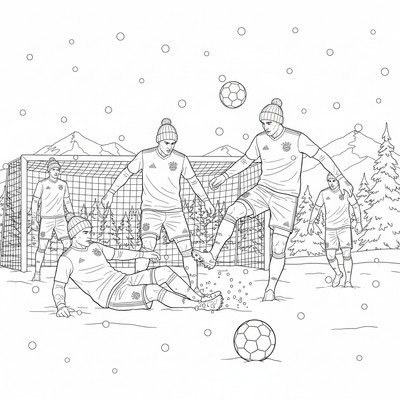 Bayern München spelare tränar i snöfall