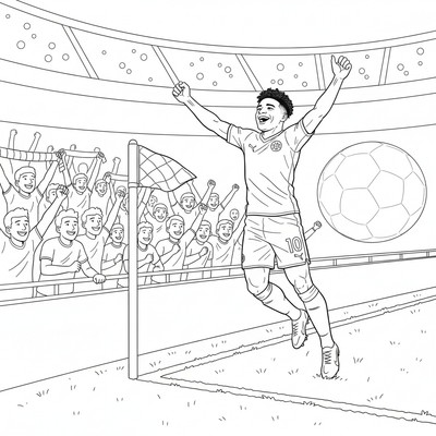 Borussia Dortmund Jadon Sancho firar vid hörnflaggan