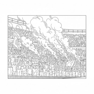 Inter supportrar tänder bengaler i Curva Nord