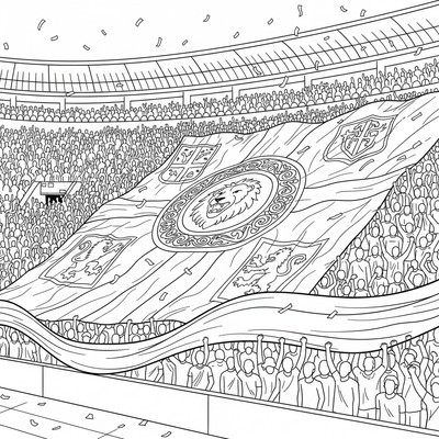 Malmö FF supportrar håller upp jättelikt tifo