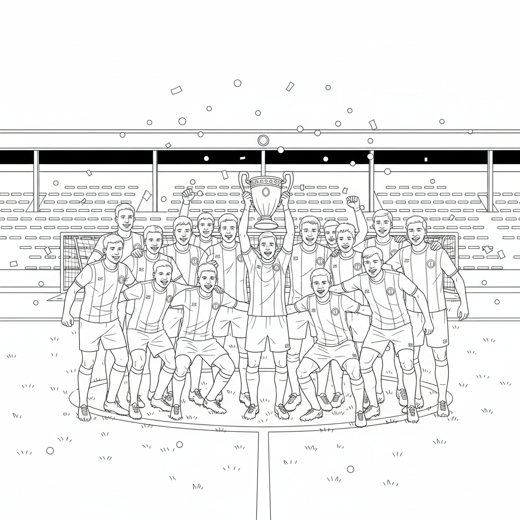 AIK lag poserar med pokal på planen