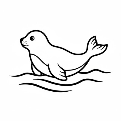 Säl i profil i vattnet