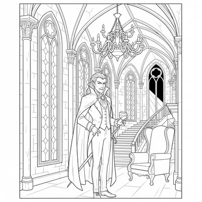 Vampyr står i ett gotiskt slott