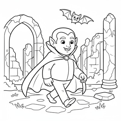 Vampyr går genom en ruin