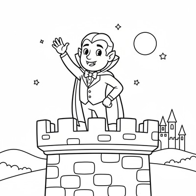 Vampyr står på en borgmur