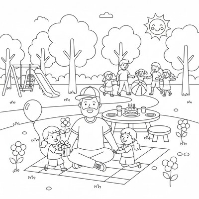 Fars dag firas i en park