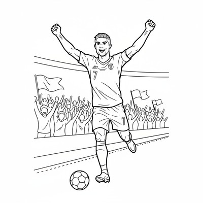 Cristiano Ronaldo springer längs sidlinjen i jubel