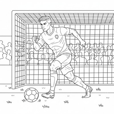 Cristiano Ronaldo springer i full fart mot mål