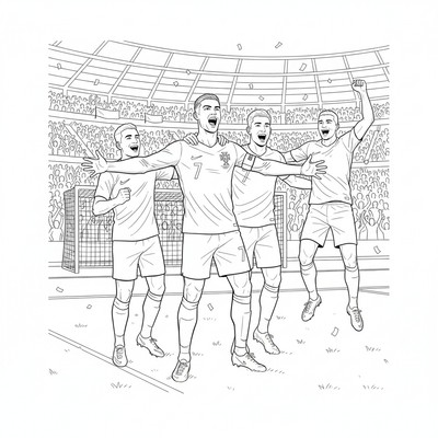 Cristiano Ronaldo firar med lagkamrater