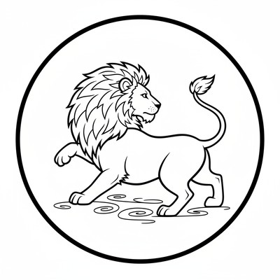 Lejon som jagar sin egen svans