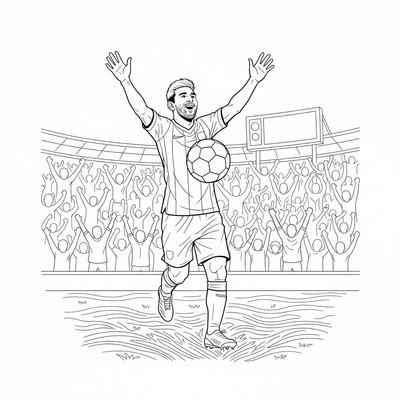 Messi gör målgest med händerna uppåt