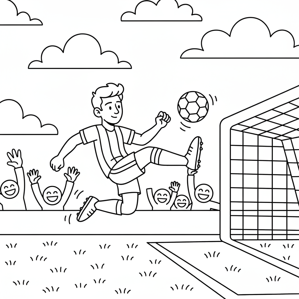 Messi skjuter på volley i luften